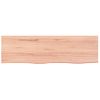 Encimera Baño Madera Maciza Tratada Marrón Claro 100x30x(2-4)cm Vidaxl