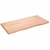 Encimera Baño Madera Maciza Tratada Marrón Claro 100x50x(2-4)cm Vidaxl