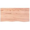 Encimera Baño Madera Maciza Tratada Marrón Claro 100x50x(2-4)cm Vidaxl