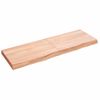 Encimera Baño Madera Maciza Tratada Marrón Claro 120x40x(2-6)cm Vidaxl