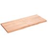 Encimera Baño Madera Maciza Tratada Marrón Claro 120x50x(2-4)cm Vidaxl