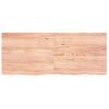 Encimera Baño Madera Maciza Tratada Marrón Claro 120x50x(2-4)cm Vidaxl