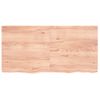 Encimera Baño Madera Maciza Tratada Marrón Claro 120x60x(2-4)cm Vidaxl