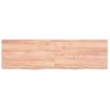 Encimera Baño Madera Maciza Tratada Marrón Claro 140x40x(2-4)cm Vidaxl