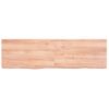 Encimera Baño Madera Maciza Tratada Marrón Claro 140x40x(2-6)cm Vidaxl