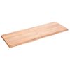 Encimera Baño Madera Maciza Tratada Marrón Claro 140x50x(2-4)cm Vidaxl