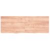 Encimera Baño Madera Maciza Tratada Marrón Claro 140x50x(2-4)cm Vidaxl