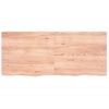 Encimera Baño Madera Maciza Tratada Marrón Claro 140x60x(2-4)cm Vidaxl