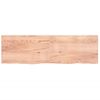 Encimera Baño Madera Maciza Tratada Marrón Claro 200x60x(2-4)cm Vidaxl