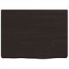 Encimera Baño Madera Maciza Tratada Marrón Oscuro 40x30x(2-4)cm Vidaxl