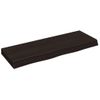 Encimera Baño Madera Maciza Tratada Marrón Oscuro 80x30x(2-6)cm Vidaxl