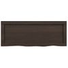 Encimera Baño Madera Maciza Tratada Marrón Oscuro 80x30x(2-6)cm Vidaxl