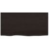 Encimera Baño Madera Maciza Tratada Marrón Oscuro 80x40x(2-6)cm Vidaxl