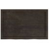 Encimera Baño Madera Maciza Tratada Marrón Oscuro 80x50x(2-4)cm Vidaxl