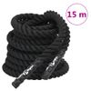 Cuerda De Batalla Poliéster Negro 15 M 11 Kg Vidaxl