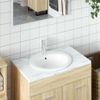 Lavabo De Baño Ovalado Cerámica Blanco 52x46x20 Cm Vidaxl