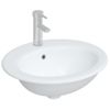 Lavabo De Baño Ovalado Cerámica Blanco 52x46x20 Cm Vidaxl