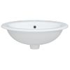 Lavabo De Baño Ovalado Cerámica Blanco 52x46x20 Cm Vidaxl