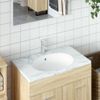 Lavabo De Baño Ovalado Cerámica Blanco 49x40,5x21 Cm Vidaxl