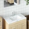 Lavabo De Baño Rectangular Cerámica Blanco 52x38,5x19,5 Cm Vidaxl