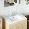 Lavabo De Baño Rectangular Cerámica Blanco 55,5x40x18,5 Cm Vidaxl