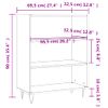 Estantería Madera De Ingeniería Gris Hormigón 69,5x32,5x90 Cm Vidaxl