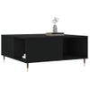 Mesa De Centro Madera Contrachapada Negro 80x80x36,5 Cm Vidaxl