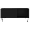 Mesa De Centro Madera Contrachapada Negro 80x80x36,5 Cm Vidaxl