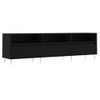 Mueble De Tv Madera Contrachapada Negro 150x30x44,5 Cm Vidaxl