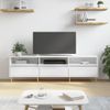 Mueble De Tv Madera Contrachapada Blanco Brillo 150x30x44,5 Cm Vidaxl