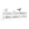 Mueble De Tv Madera Contrachapada Blanco Brillo 150x30x44,5 Cm Vidaxl