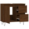 Armario De Baño Madera Contrachapada Marrón Roble 65x33x60 Cm Vidaxl