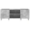 Mueble Discos Madera Contrachapada Gris Hormigón 121x38x48 Cm Vidaxl