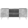 Mueble Discos Madera Contrachapada Gris Hormigón 121x38x48 Cm Vidaxl