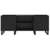 Mueble Para Discos Madera Contrachapada Negro 121x38x48 Cm Vidaxl