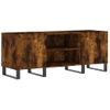 Mueble Discos Madera Contrachapada Roble Ahumado 121x38x48 Cm Vidaxl