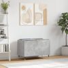 Mueble Discos Madera Contrachapada Gris Hormigón 74,5x38x48 Cm Vidaxl