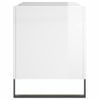 Mueble Discos Madera Contrachapada Blanco Brillo 74,5x38x48 Cm Vidaxl