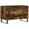 Mueble Discos Madera Contrachapada Roble Ahumado 74,5x38x48 Cm Vidaxl