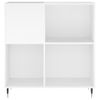 Mueble Para Discos Madera Contrachapada Blanco 84,5x38x89 Cm Vidaxl