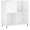 Mueble Discos Madera Contrachapada Blanco Brillo 84,5x38x89 Cm Vidaxl