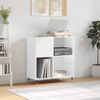 Mueble Discos Madera Contrachapada Blanco Brillo 84,5x38x89 Cm Vidaxl