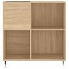 Mueble Discos Madera Contrachapada Roble Sonoma 84,5x38x89 Cm Vidaxl