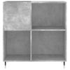 Mueble Discos Madera Contrachapada Gris Hormigón 84,5x38x89 Cm Vidaxl