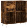 Mueble Discos Madera Contrachapada Roble Ahumado 84,5x38x89 Cm Vidaxl