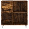 Mueble Discos Madera Contrachapada Roble Ahumado 84,5x38x89 Cm Vidaxl