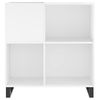 Mueble Discos Madera Contrachapada Blanco Brillo 84,5x38x89 Cm Vidaxl