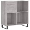 Mueble Discos Madera Contrachapada Gris Sonoma 84,5x38x89 Cm Vidaxl