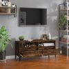 Mueble De Tv Madera Contrachapada Roble Ahumado 100x34,5x44,5cm Vidaxl