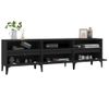 Mueble De Tv Madera Contrachapada Negro 150x30x44,5 Cm Vidaxl